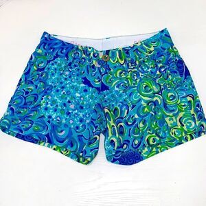 Lilly Pulitzer The Callahan Short In Tropical Floral Blue Green Size 00